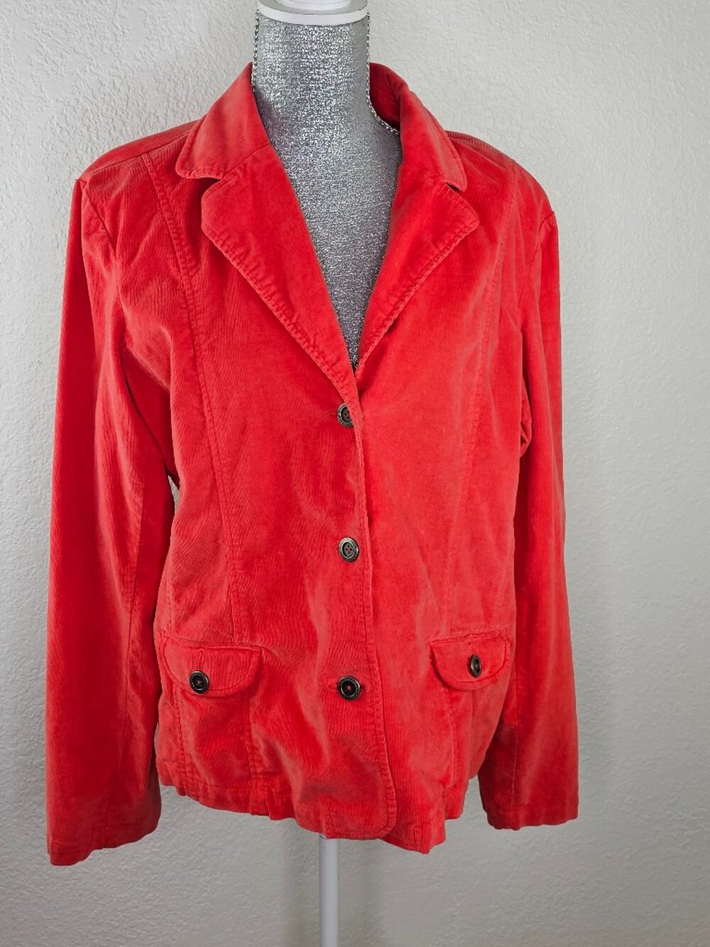 Fresh Produce Orange Corduroy Jacket Size XL